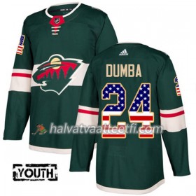 Lasten NHL Minnesota Wild Pelipaita Matt Dumba 24 Adidas 2017-2018 Vihreä USA Flag Fashion Authentic